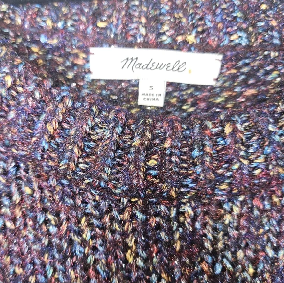 Madewell Purple, Metallic Marled Knit Sweater, Size Small, EUC - Picture 5 of 8